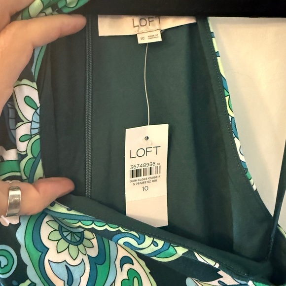 NWT Loft paisley Halter Midi Dress - Picture 5 of 9